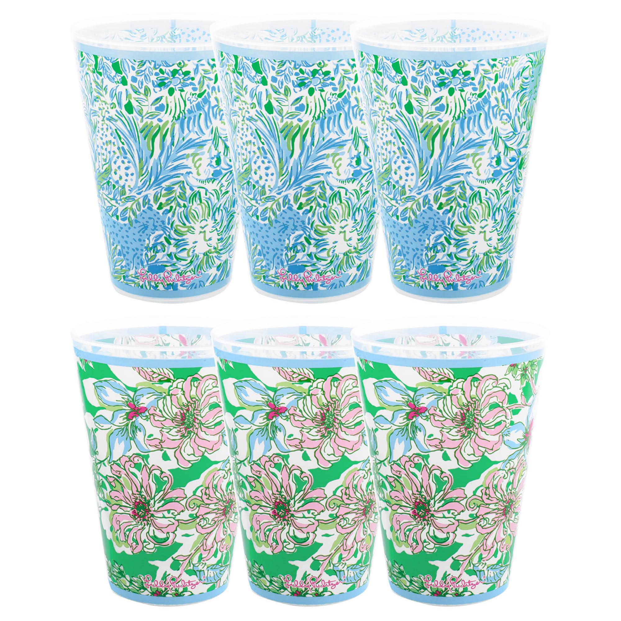 Amazon.com | Lilly Pulitzer 14 Ounce Reusable Plastic Pool Cups